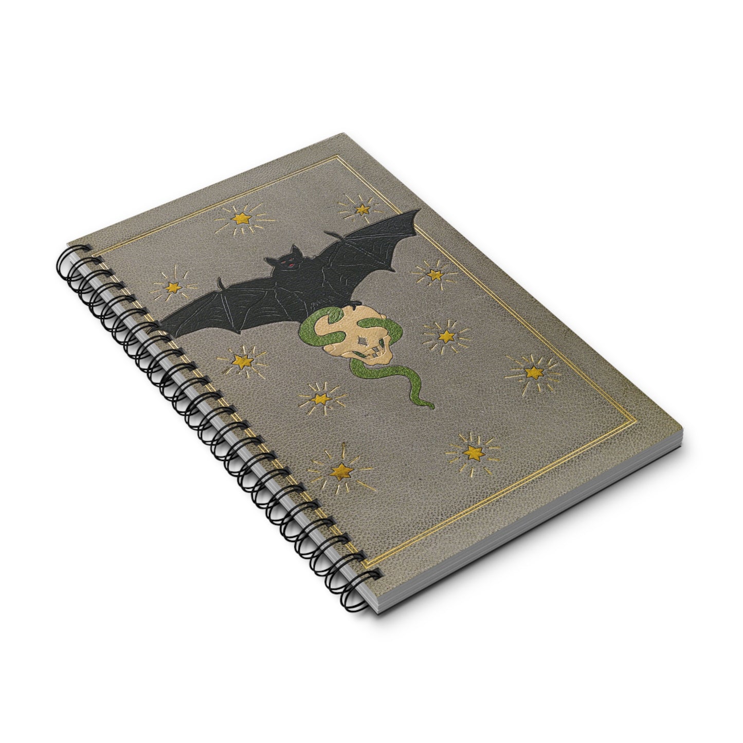 Spiral Notebook - Bat & Skull | Blank, Dot Grid, Lined, Task