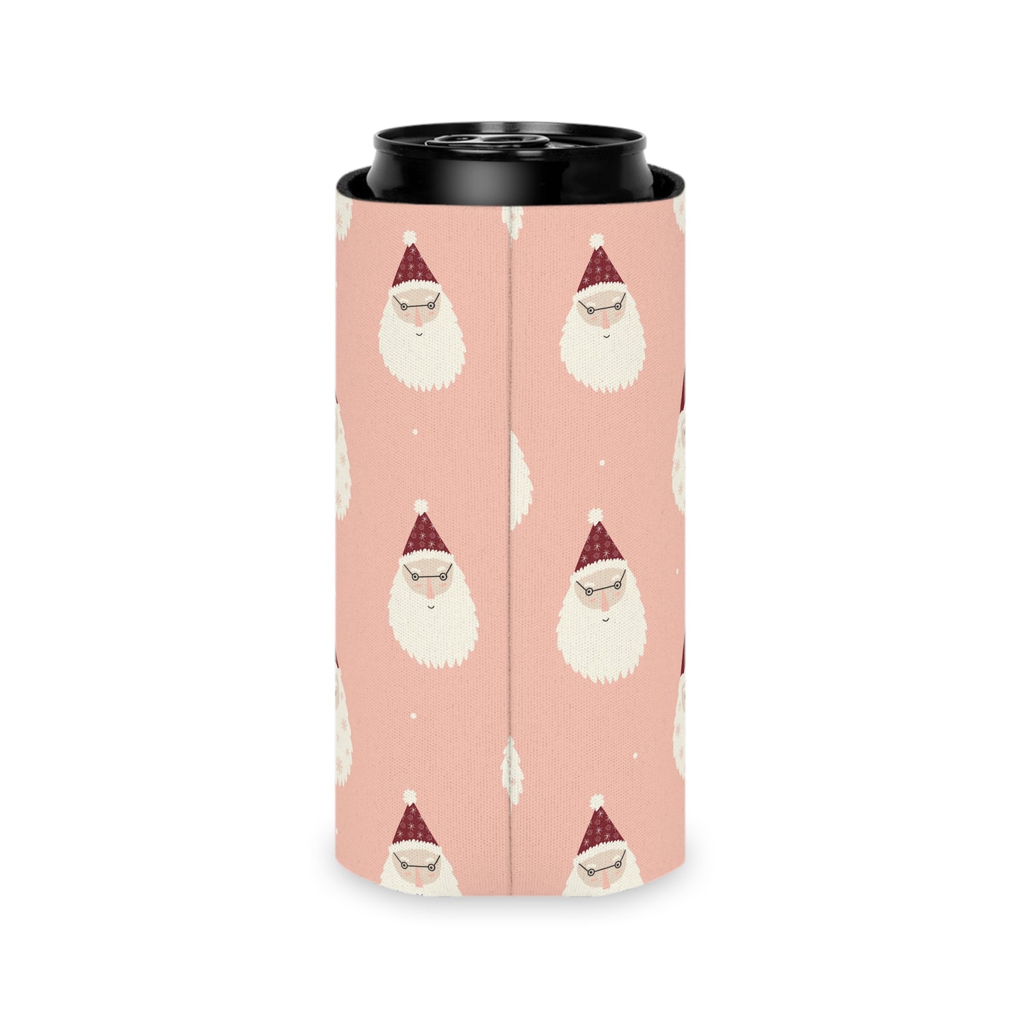 Can Cooler, Standard or Slim Size - Pink Santa