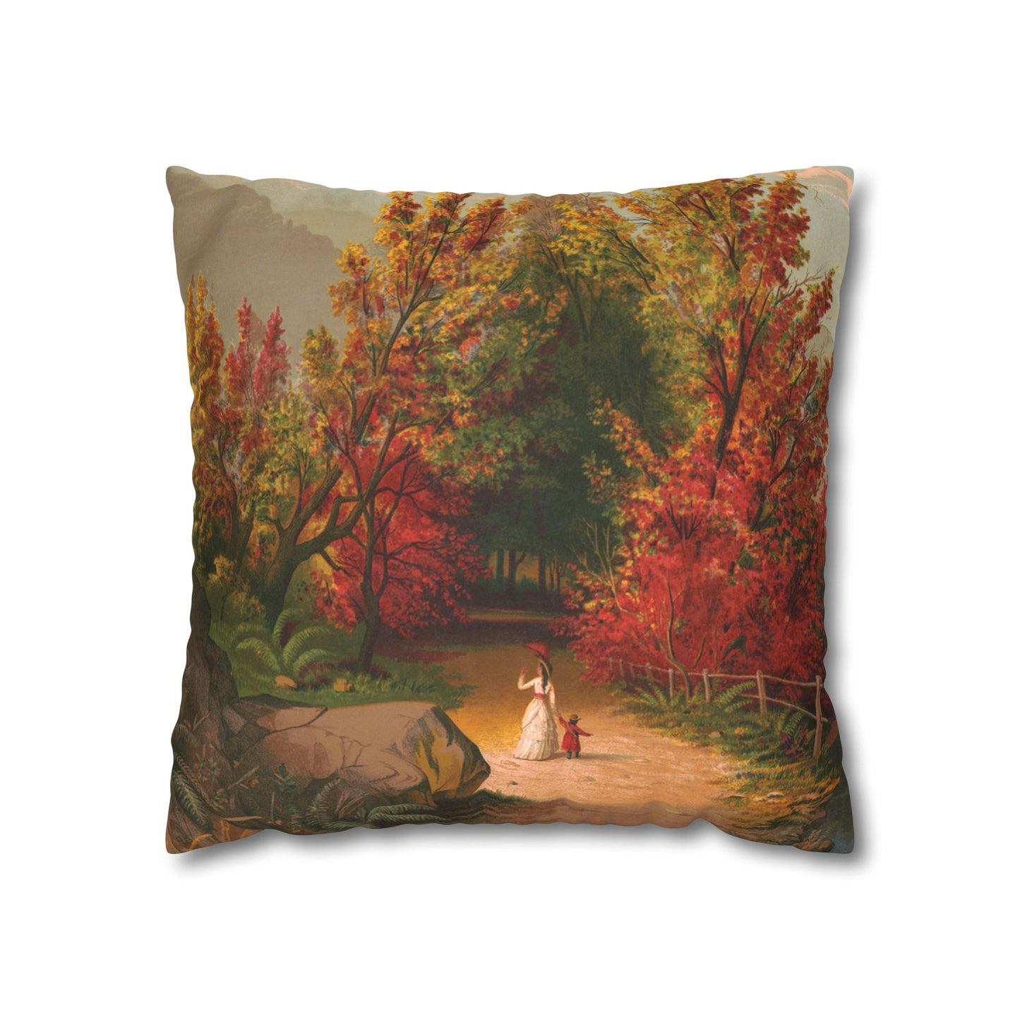 Autumn Days Faux Suede Square Pillowcase