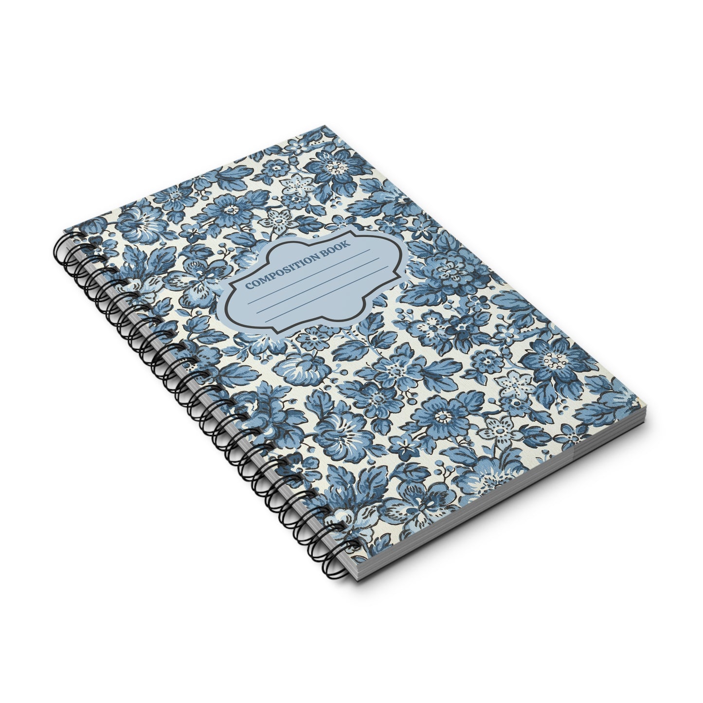 Blue Posies Spiral Journal | Blank, Dot Grid, Lined, Task