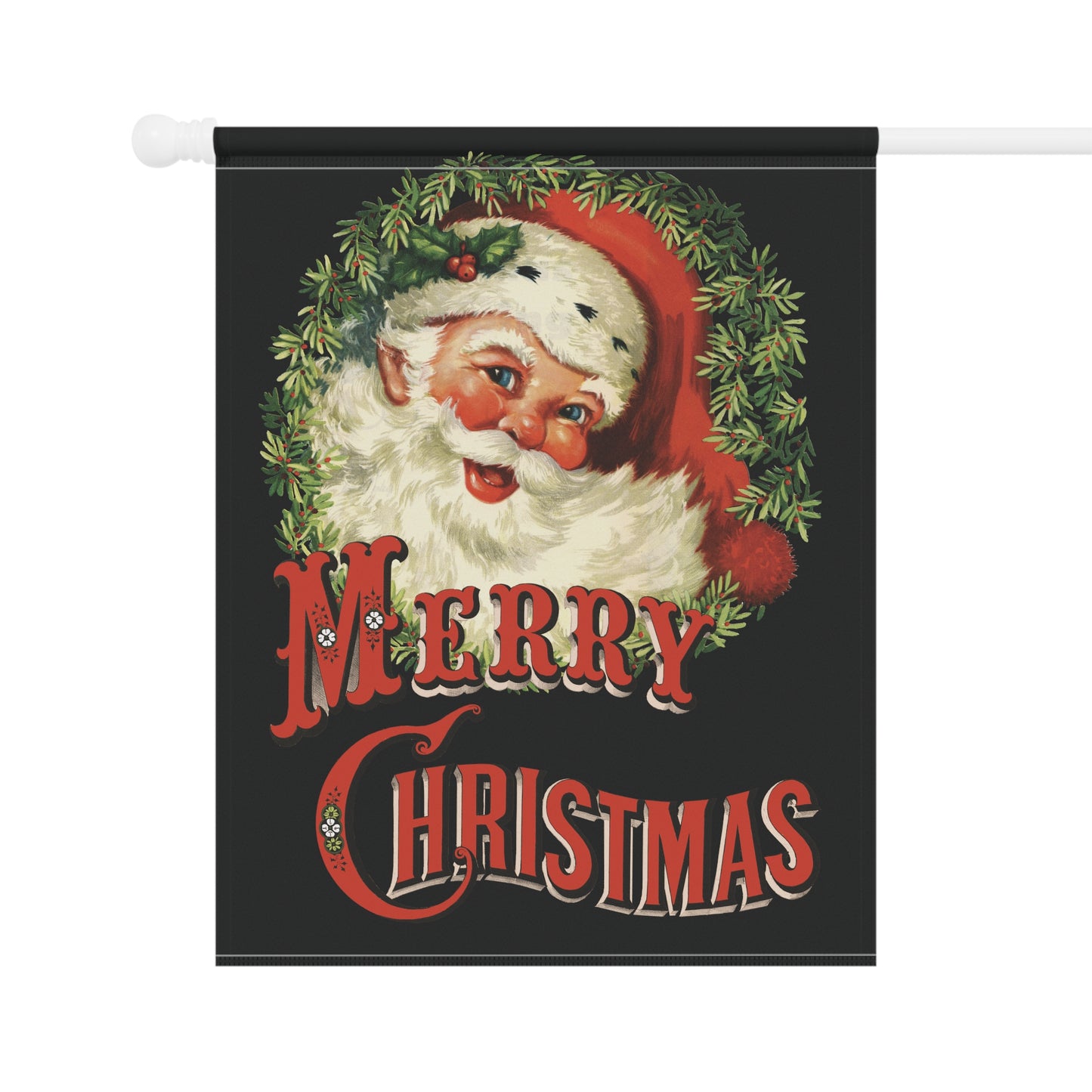 Retro Santa “Merry Christmas” Garden Flag or House Banner