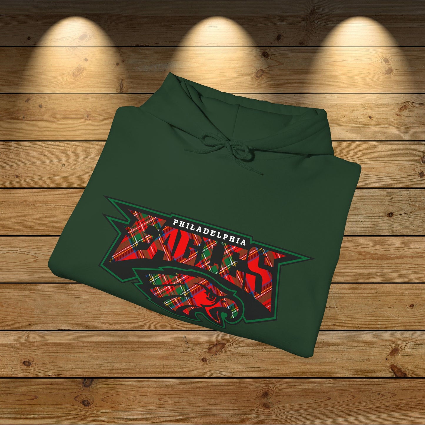 Eagles Christmas Tartan Unisex Hooded Sweatshirt