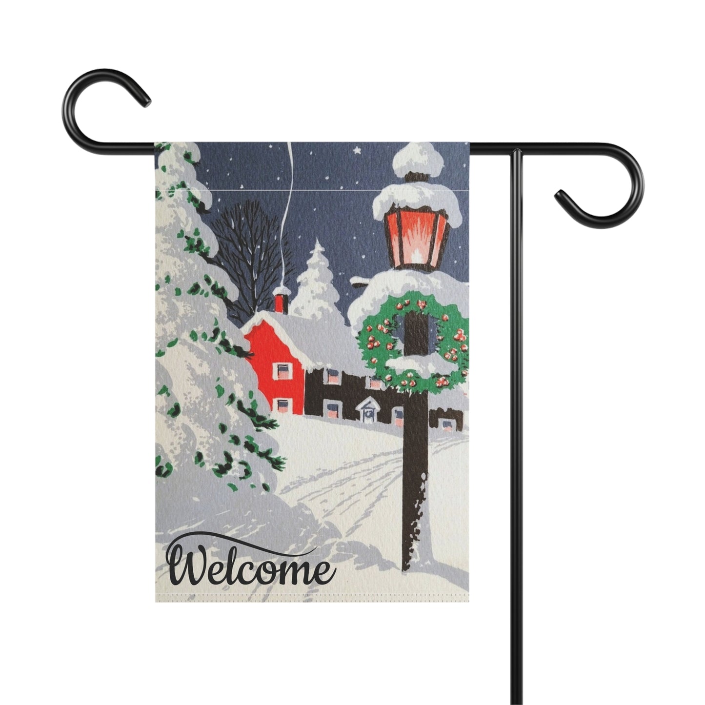 Vintage Style Christmas Garden Flag or Welcome Banner