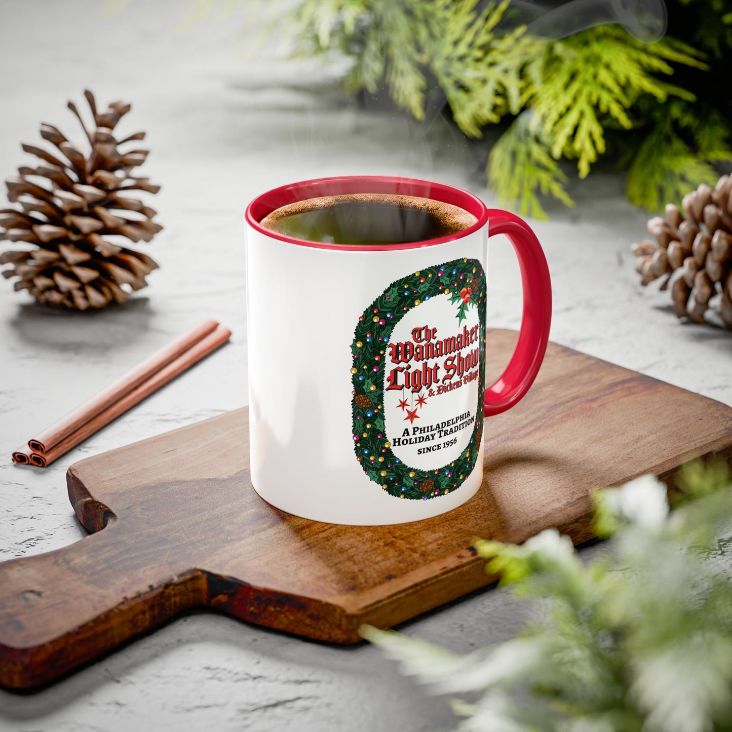 'The Wanamaker Light Show' Holiday Wreath Mug - 11oz/15oz