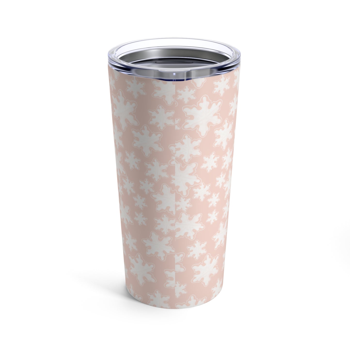 Holiday Tumbler, 20oz - Pastel Pink Snowflakes