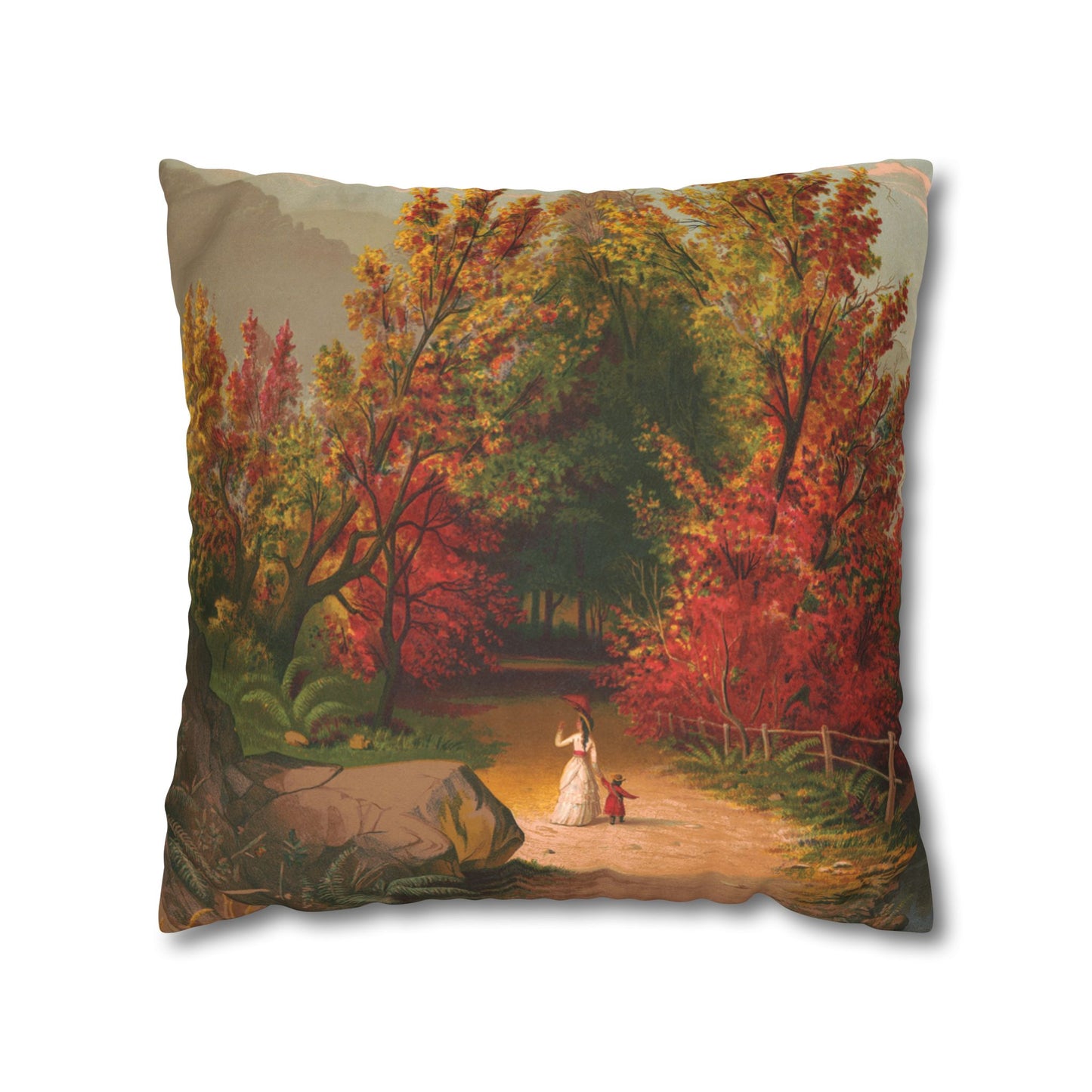 Autumn Days Faux Suede Square Pillowcase