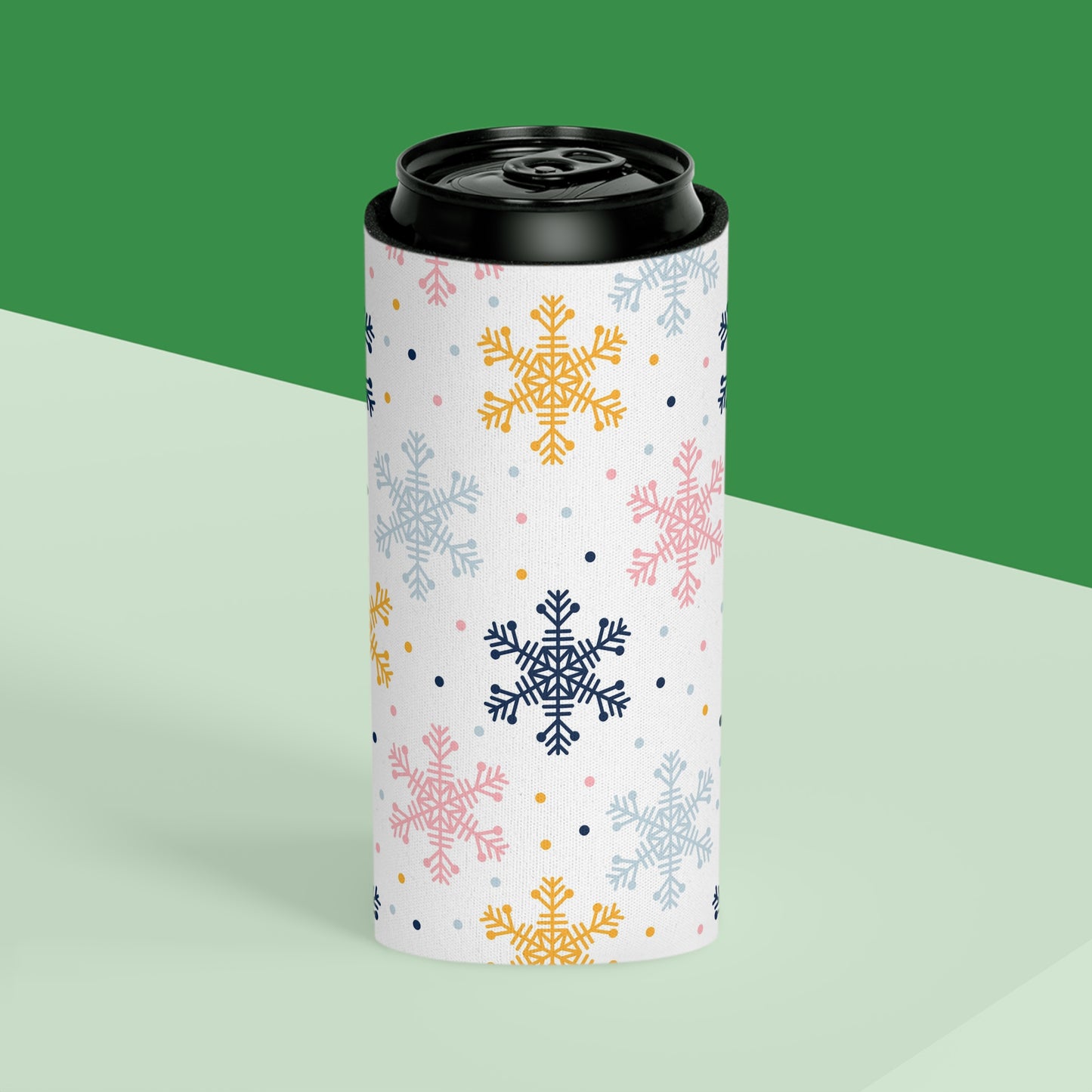 Can Cooler, Standard or Slim Size - Sweet Snowflakes