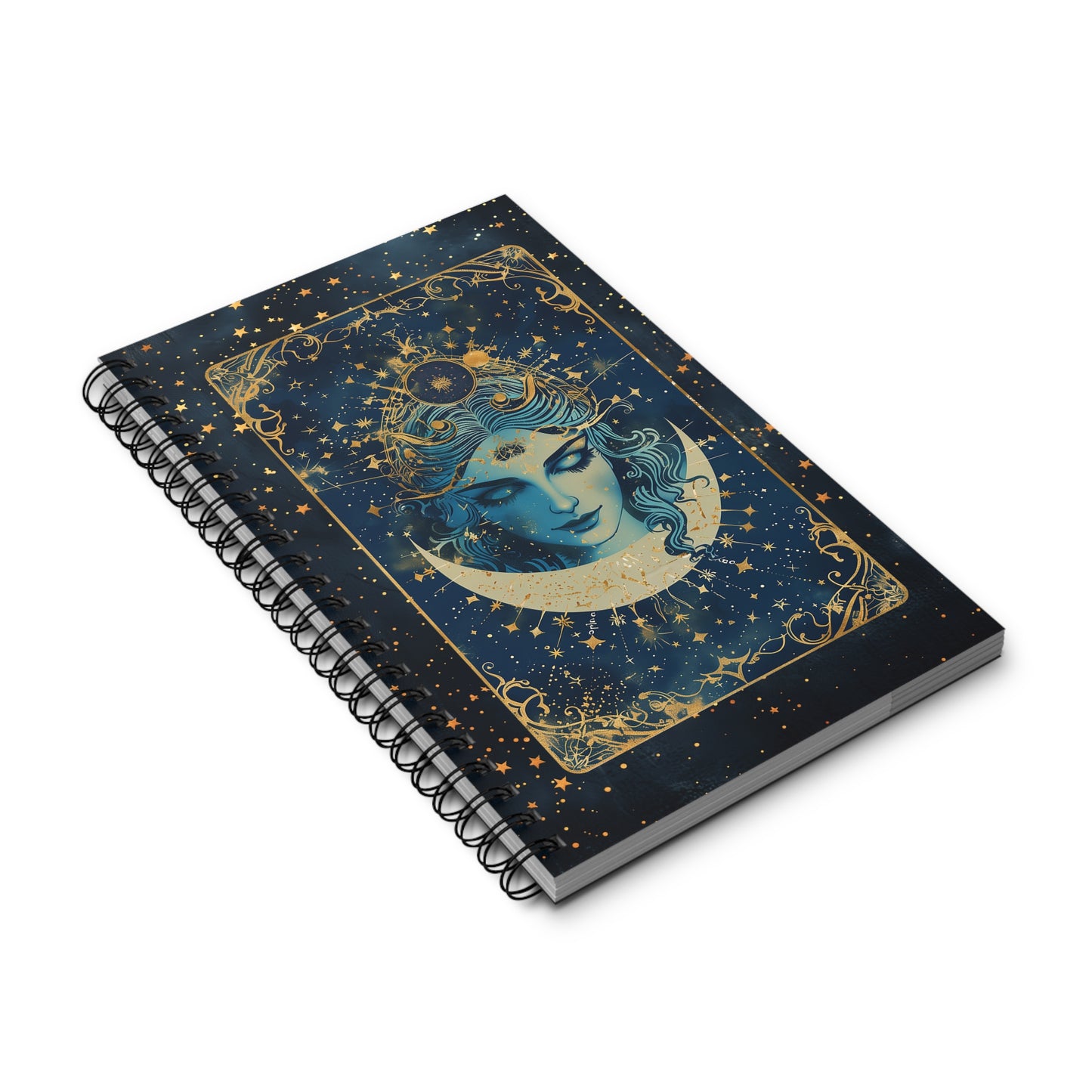 Spiral Notebook - Moon Goddess | Blank, Dot Grid, Lined, Task
