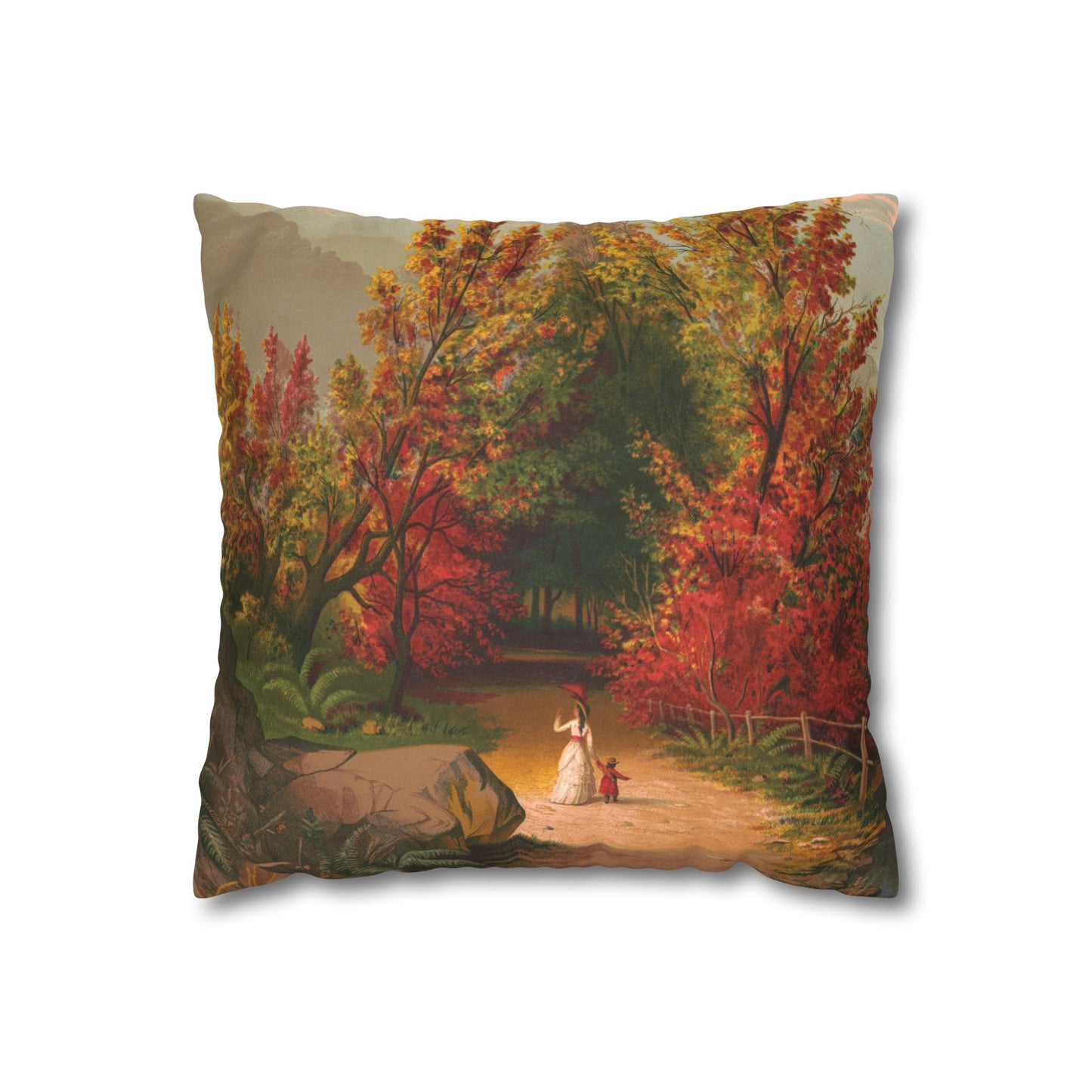 Autumn Days Faux Suede Square Pillowcase