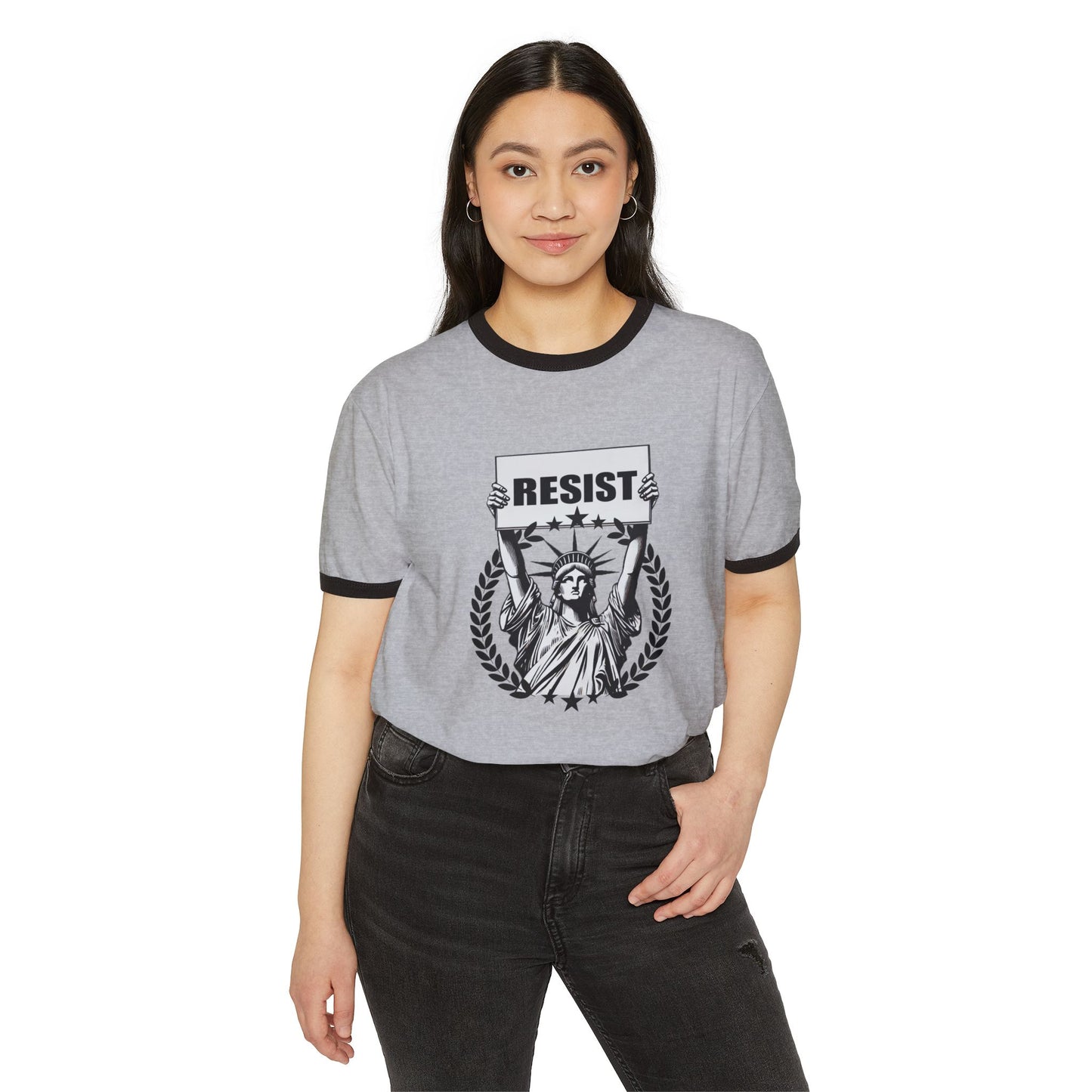 Lady Liberty RESIST Unisex Ringer Tee
