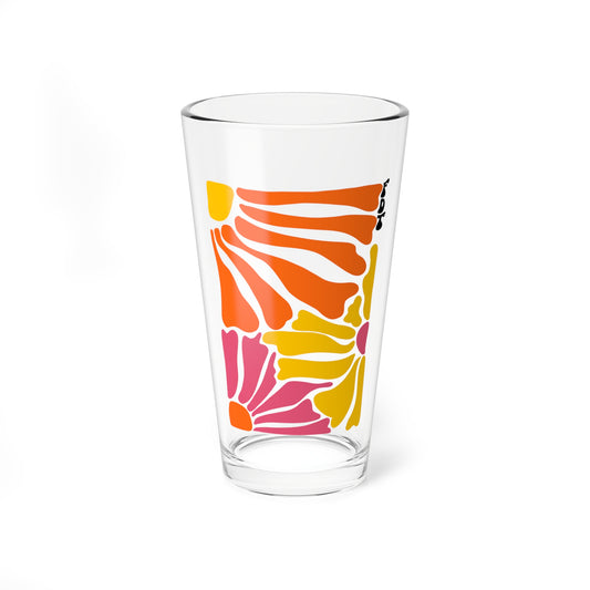 ‘FDT’ Colorful Floral Pint Glass