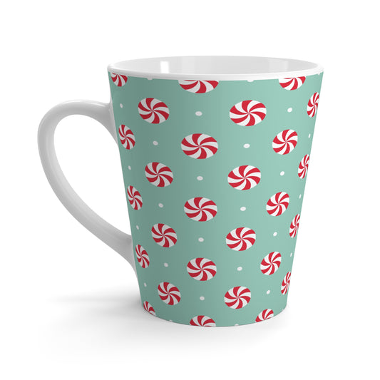 Latte Mug, 12oz - Peppermint Swirl Candies