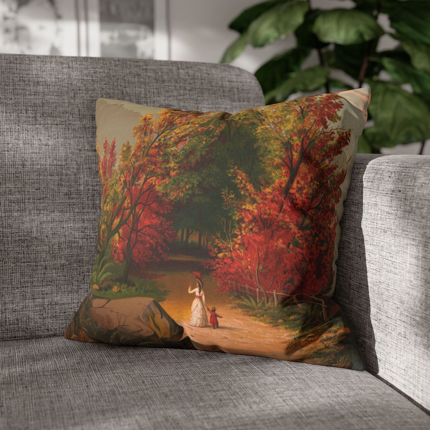 Autumn Days Faux Suede Square Pillowcase