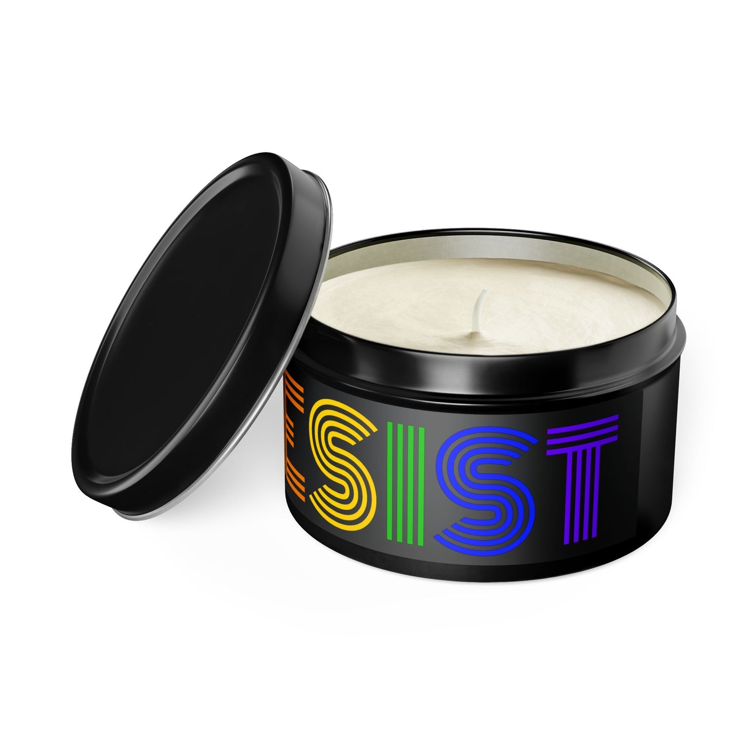 Scented Tin Candles - Rainbow ‘RESIST’