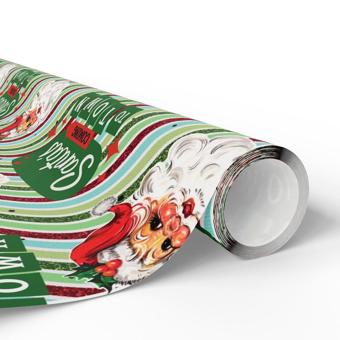 Retro Santa Christmas Gift Wrap