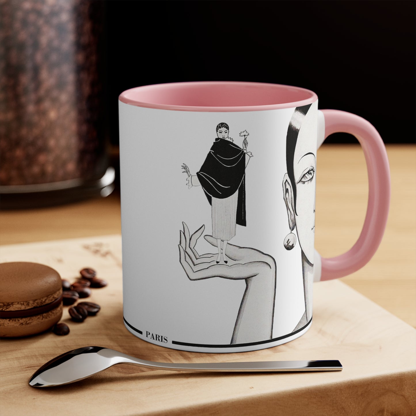 Paris Fashion Two-Tone Mug | Red, Black, Pink