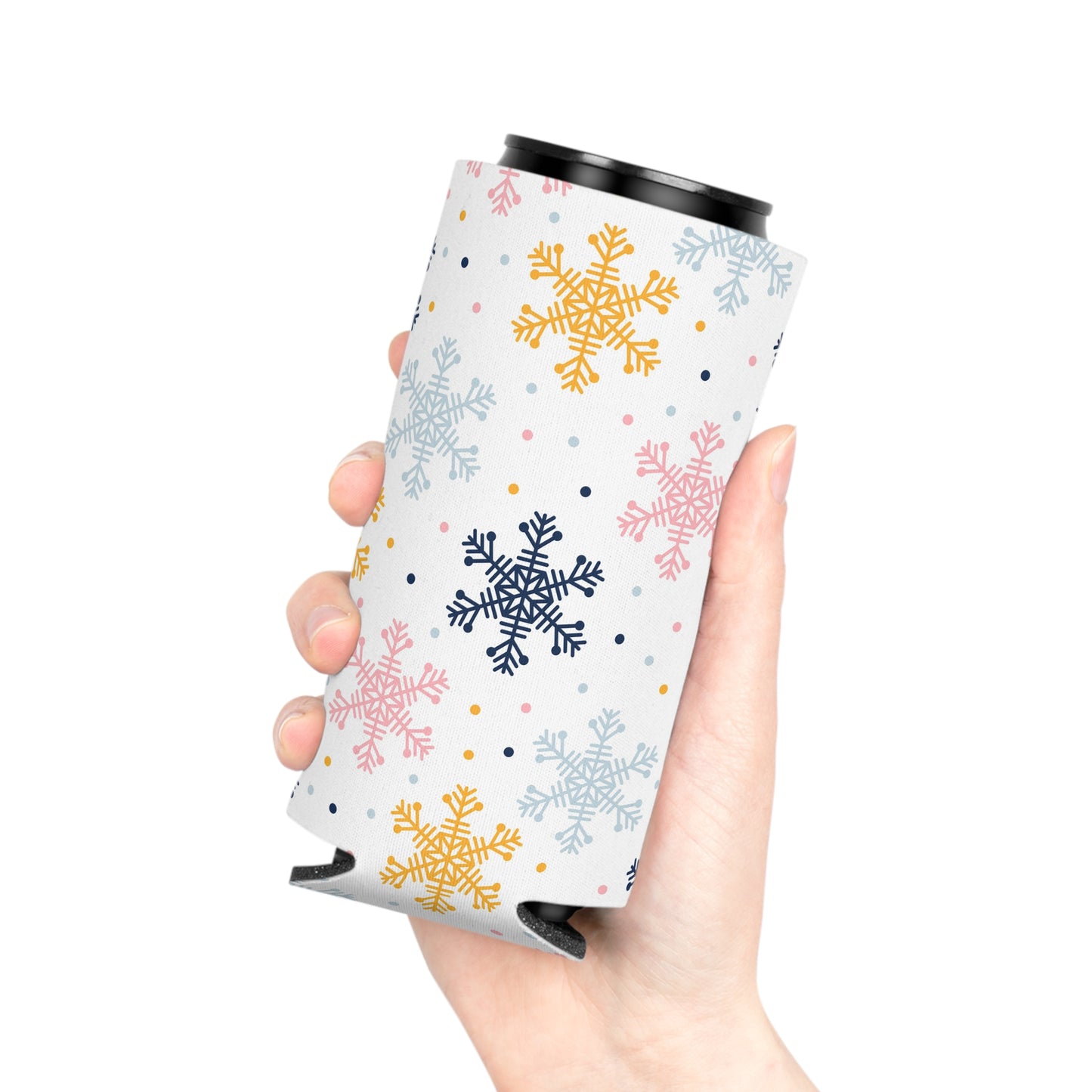 Can Cooler, Standard or Slim Size - Sweet Snowflakes