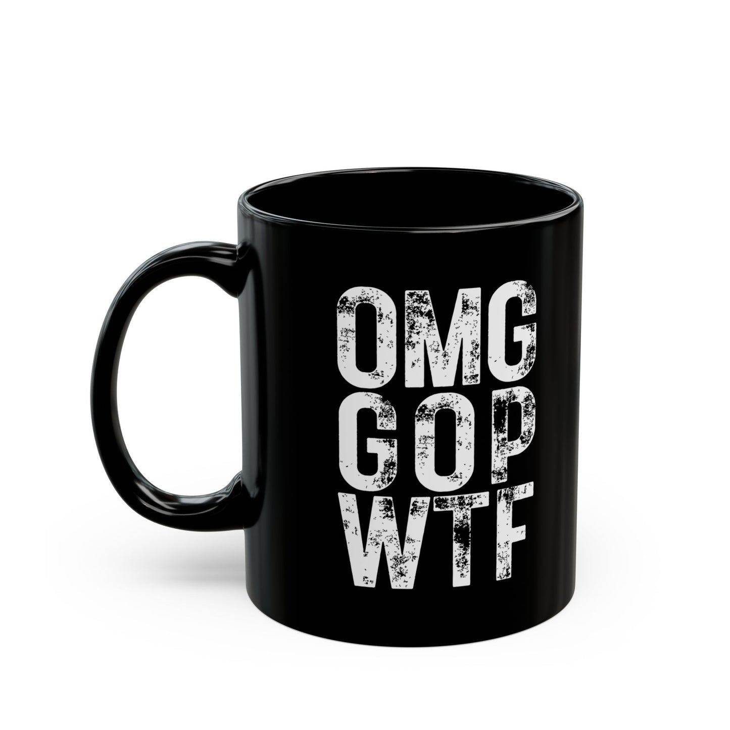 ‘OMG GOP WTF’ Black Ceramic Mug, 11oz/15oz