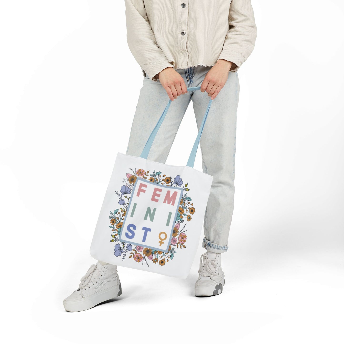 Feminist Floral Canvas Tote, 3 sizes