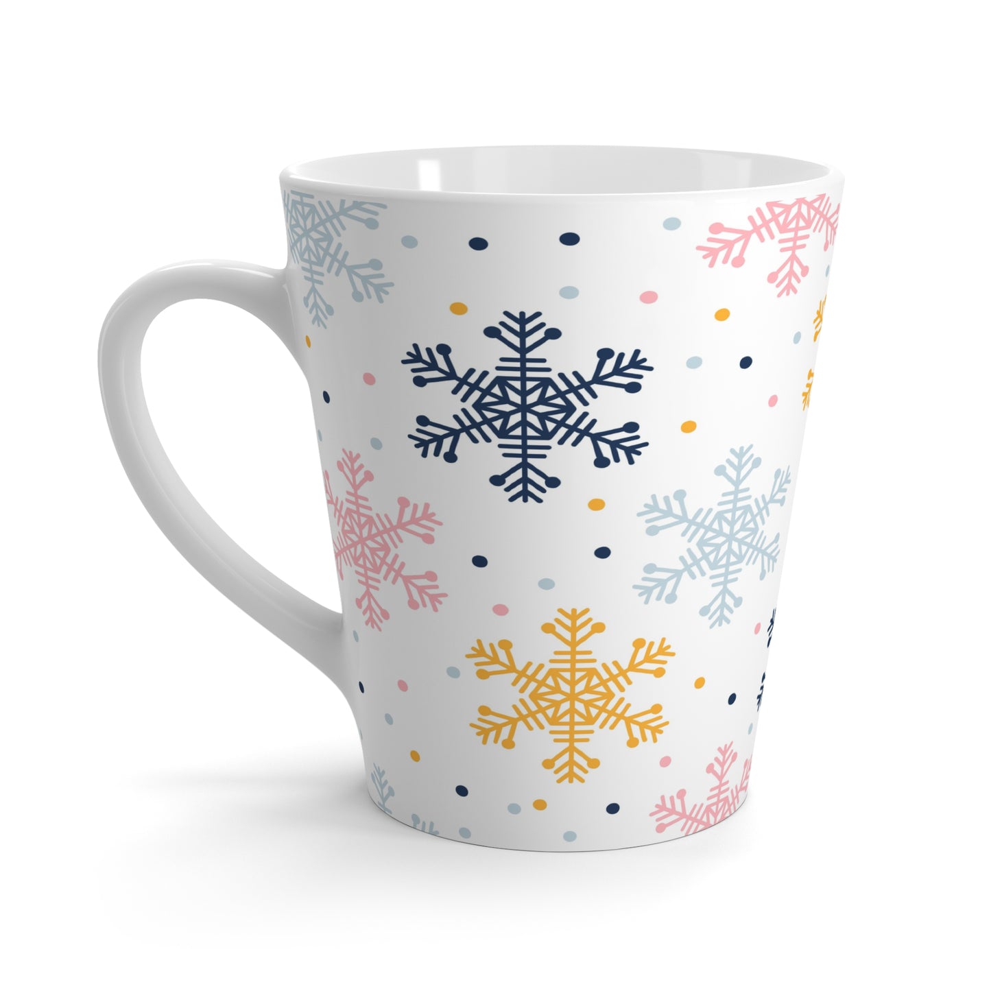 Latte Mug, 12oz - Sweet Snowflakes