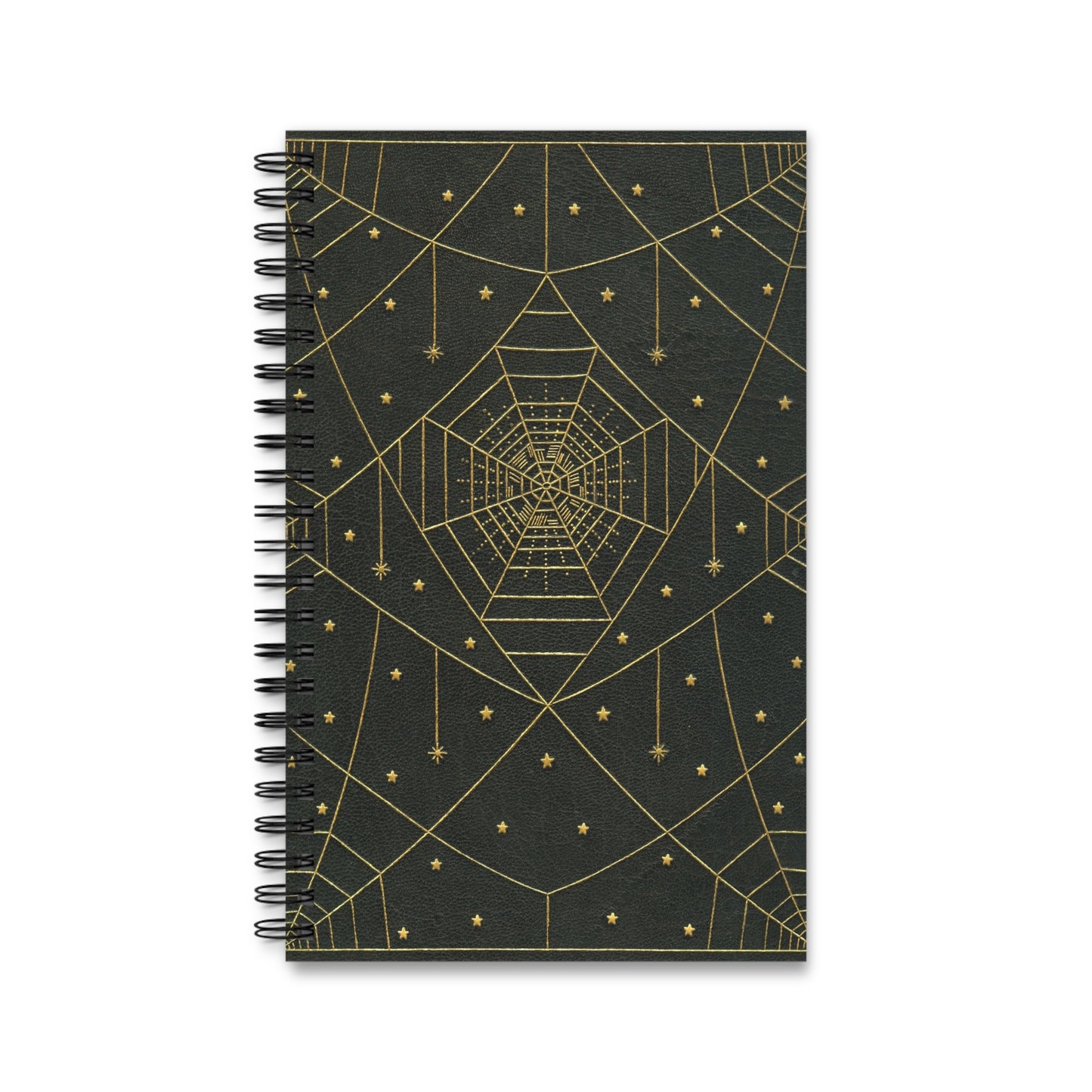 Gold Spiderwebs Spiral Notebook | Blank, Dot Grid, Lined, Task