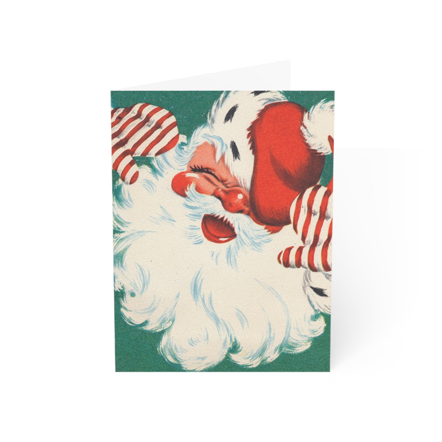 Retro Laughing Santa Christmas Greeting Card