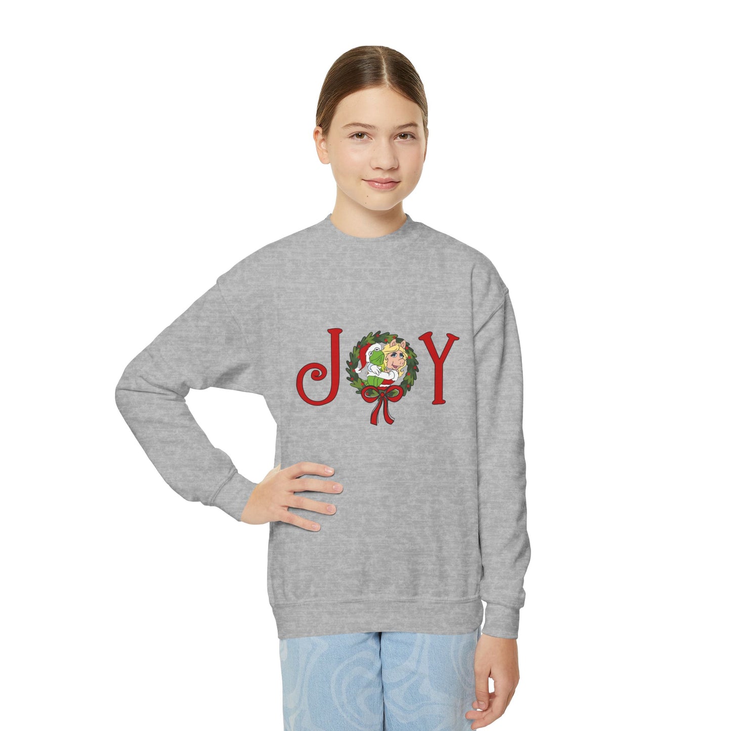 Kermit & Miss Piggy JOY Christmas Youth Crewneck Sweatshirt