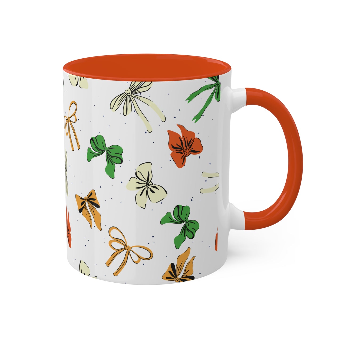 Coquette Bows #2 - 11 oz Mug, Green or Orange Interior