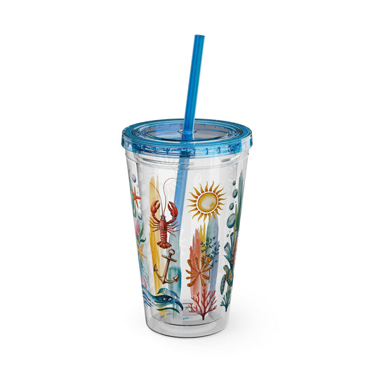 Sunsplash 16oz Tumbler with Straw
