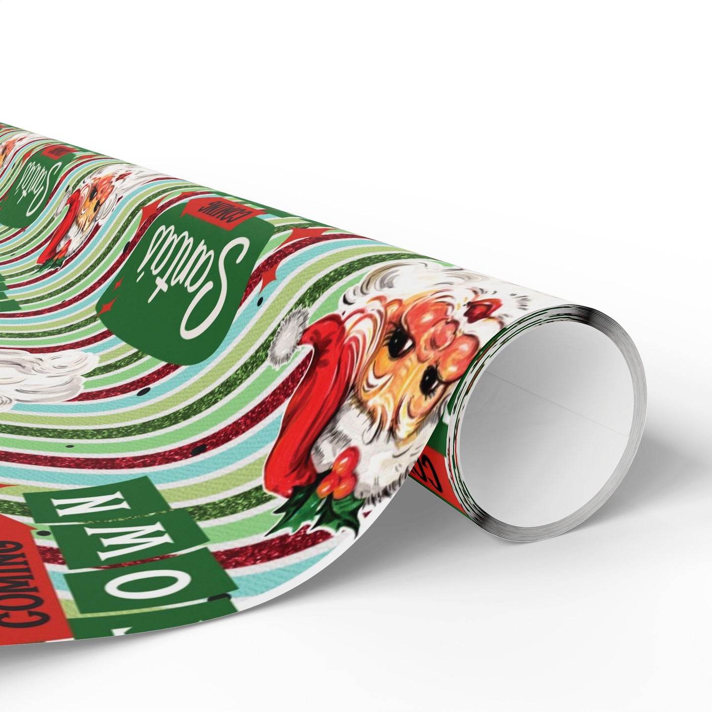 Retro Santa Christmas Gift Wrap