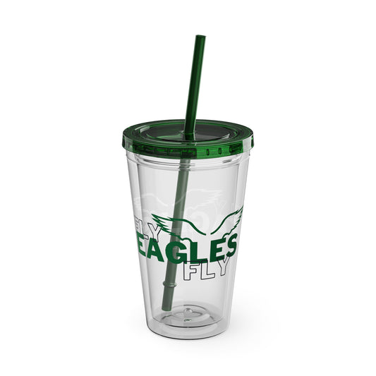 Fly Eagles Fly 16oz Tumbler with Straw
