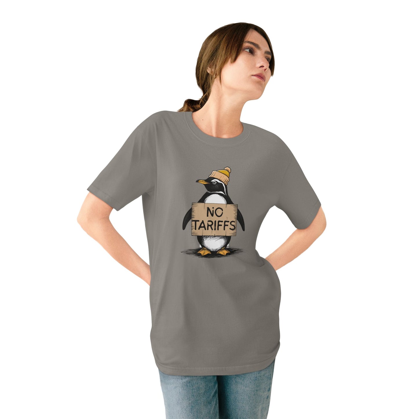 Organic Unisex Tee - ‘NO TARIFFS’ Penguin