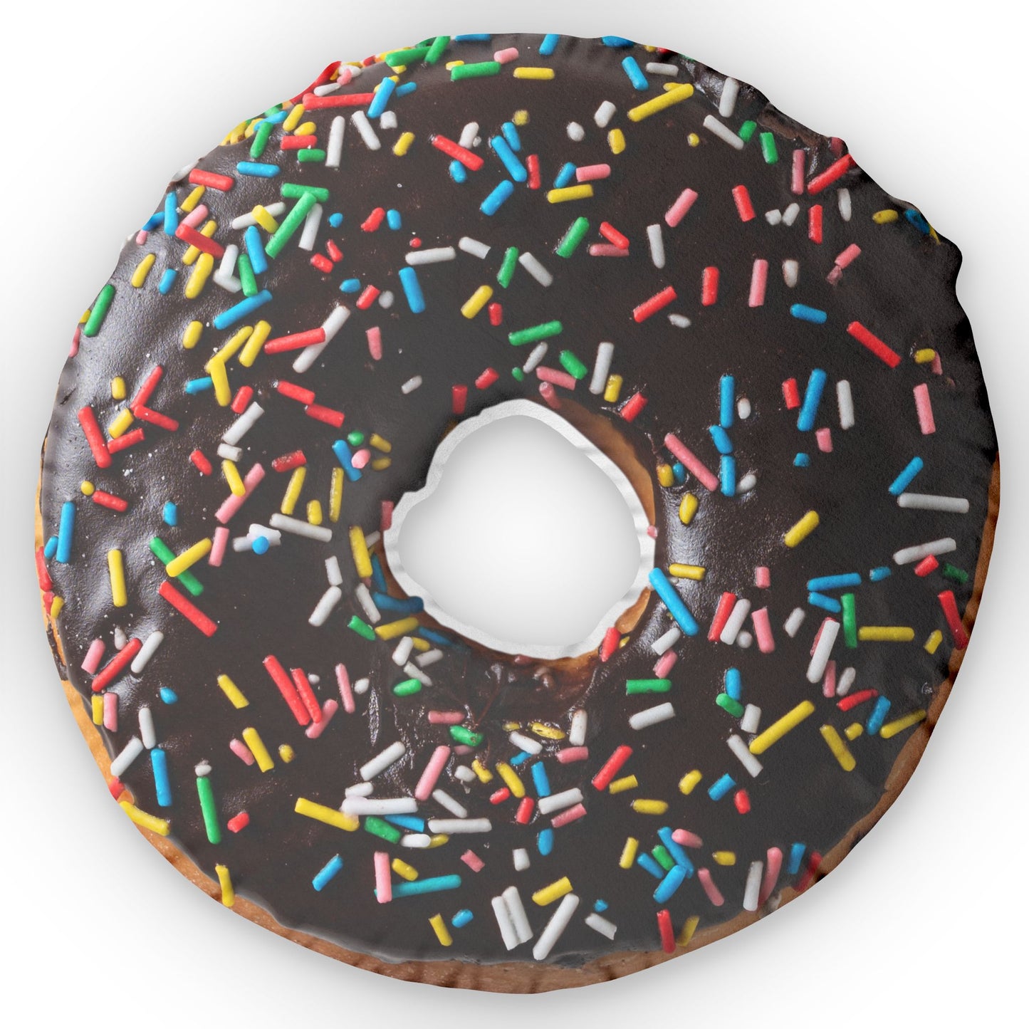 Donut Shaped Pillow, Chocolate Frosted with Sprinkles