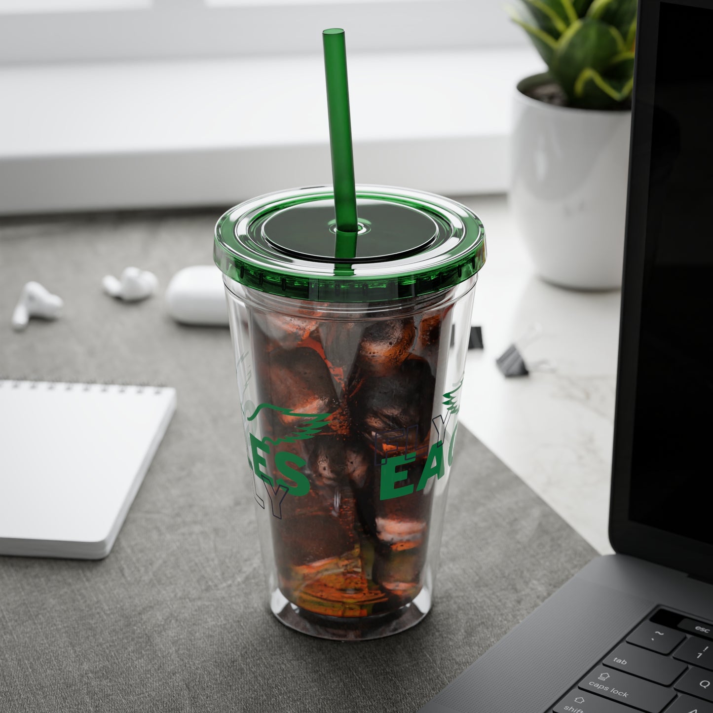 Fly Eagles Fly 16oz Tumbler with Straw