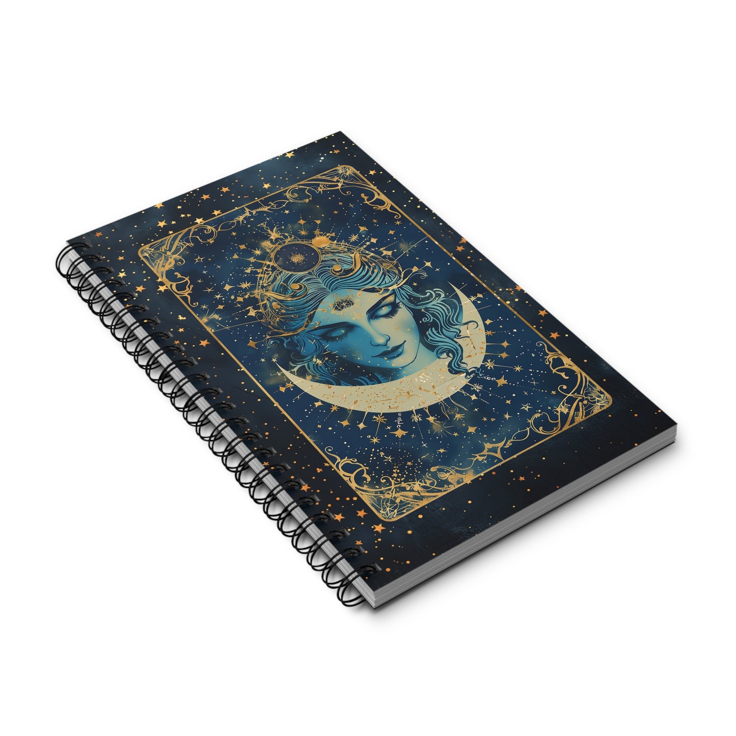 Spiral Notebook - Moon Goddess | Blank, Dot Grid, Lined, Task