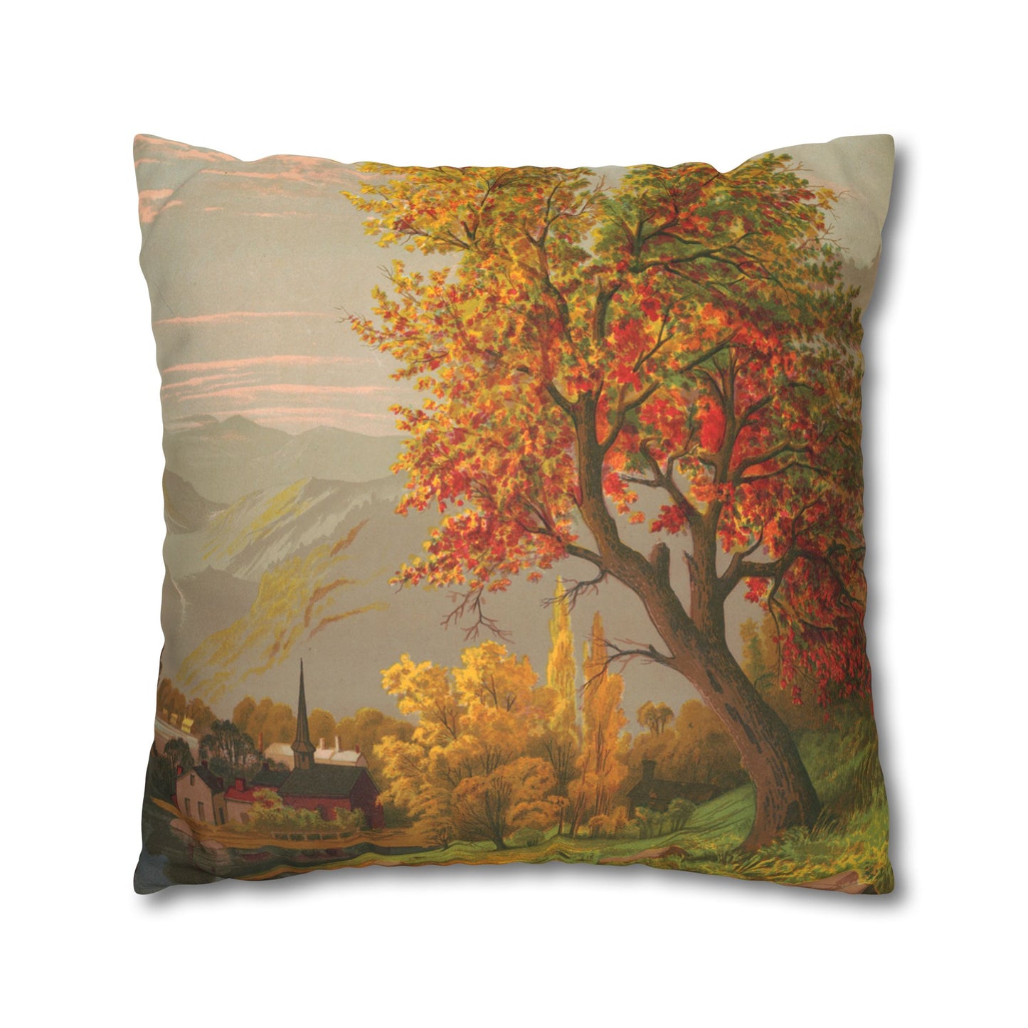 Autumn Days Faux Suede Square Pillowcase