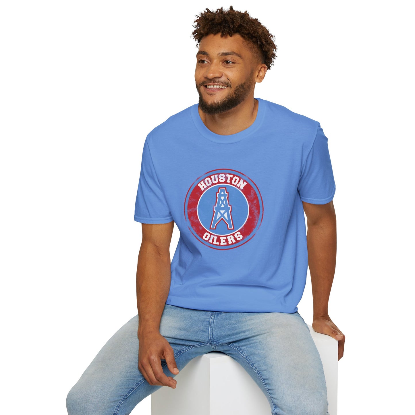 Houston Oilers Distressed Emblem Unisex T-Shirt | Up to 5X