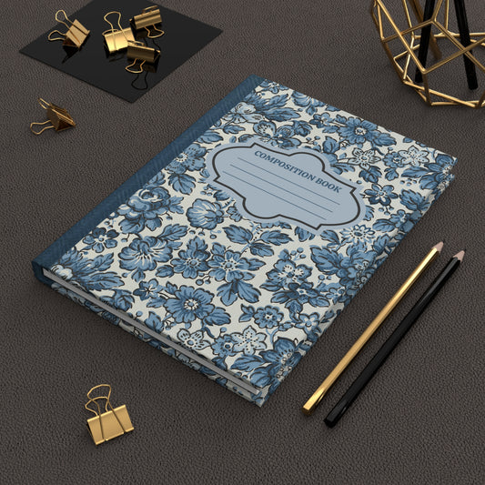 Hardcover Journal - Blue Posies