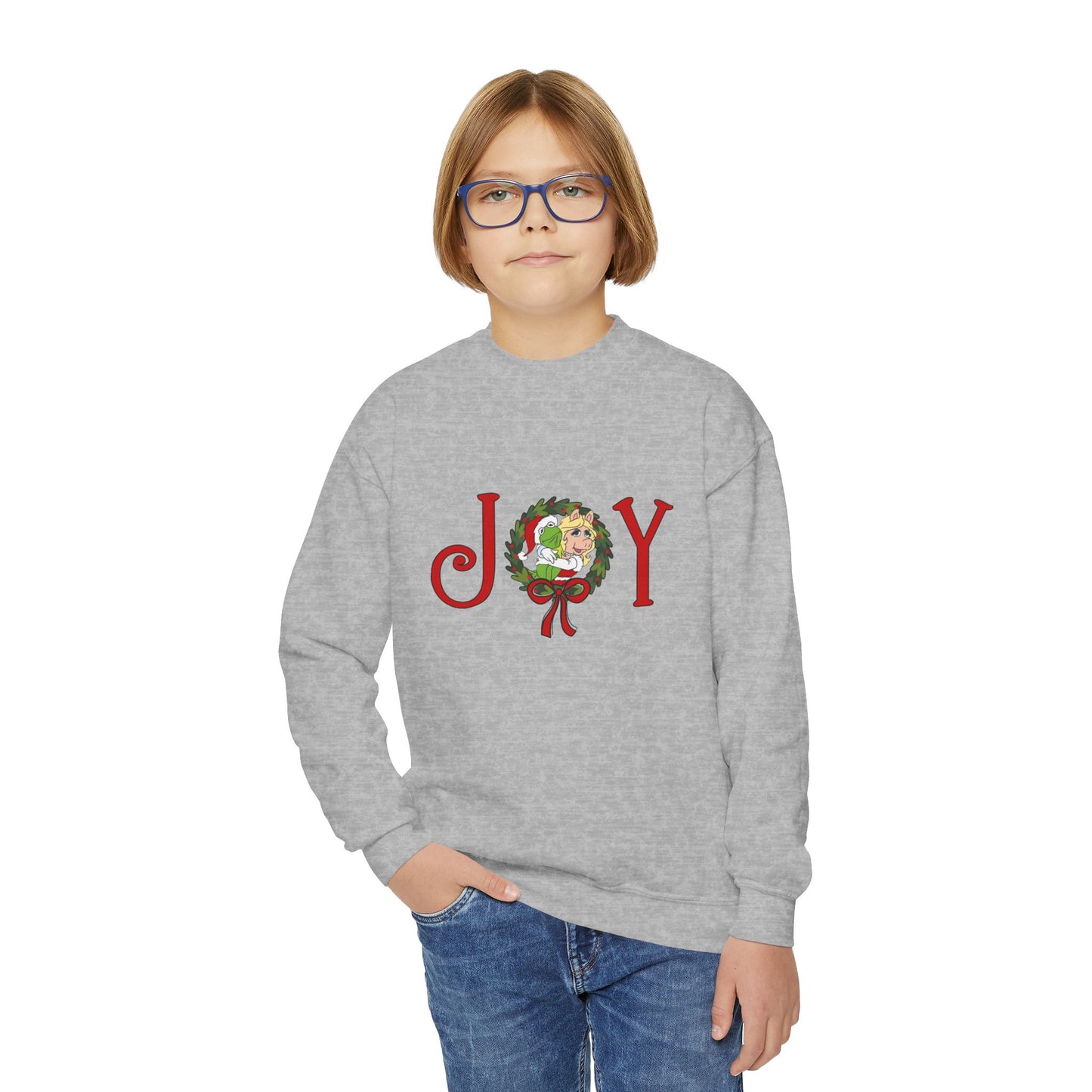 Kermit & Miss Piggy JOY Christmas Youth Crewneck Sweatshirt