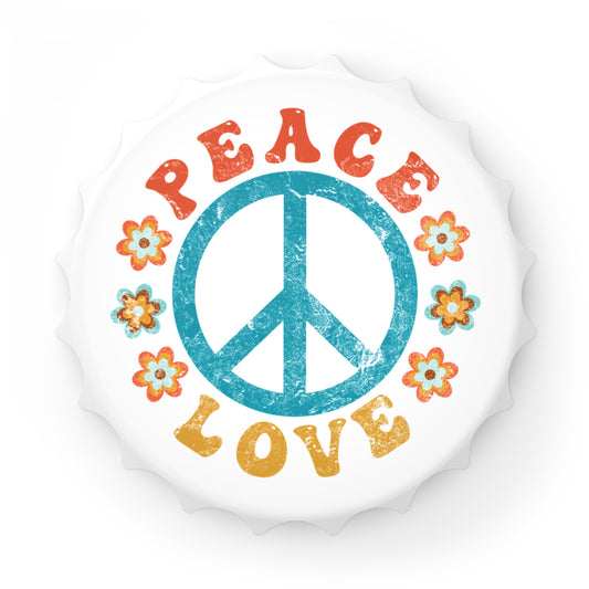 Bottle Opener Magnet - Peace & Love