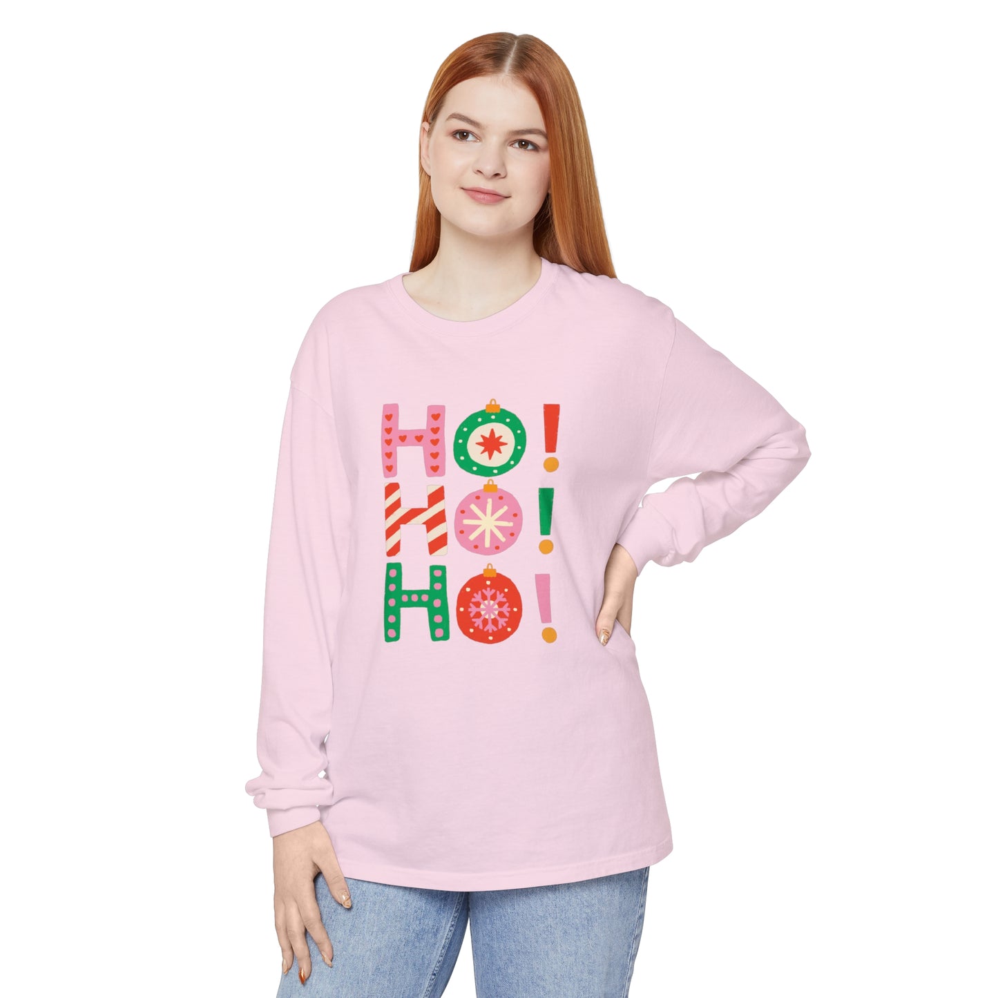 Candy Christmas “Ho! Ho! Ho!” Unisex Long Sleeve Tee