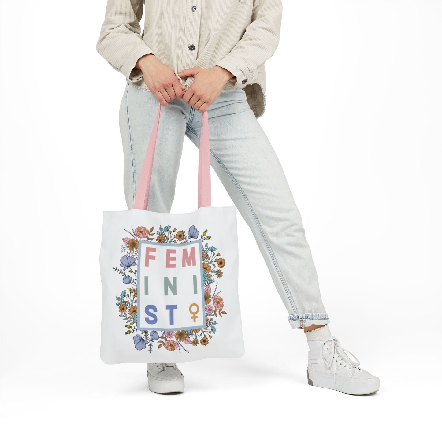 Feminist Floral Canvas Tote, 3 sizes
