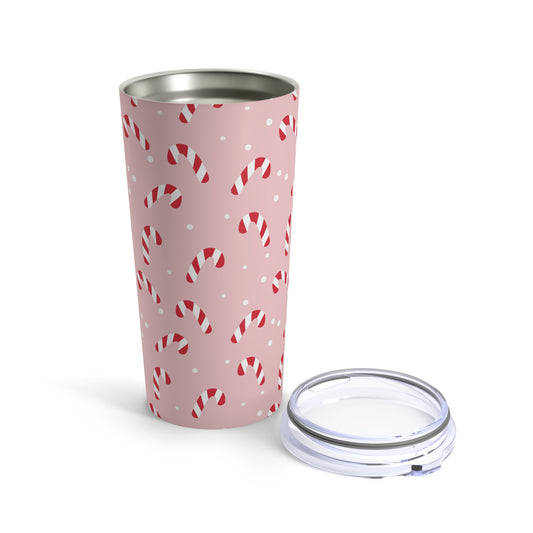 Holiday Tumbler, 20oz - Peppermint Pink Candy Canes