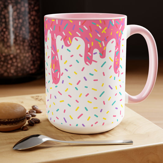 Rainbow Sprinkles Two-Tone Mug | Pink, Light Blue