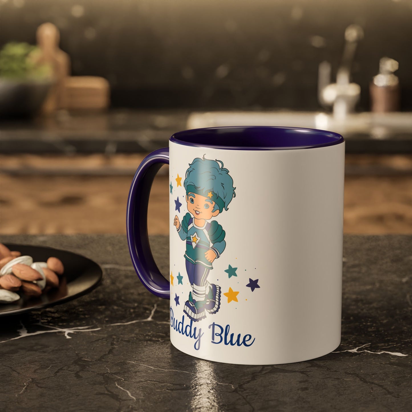 Rainbow Brite Color Kids Ceramic Mug - Buddy Blue, 11oz/15oz