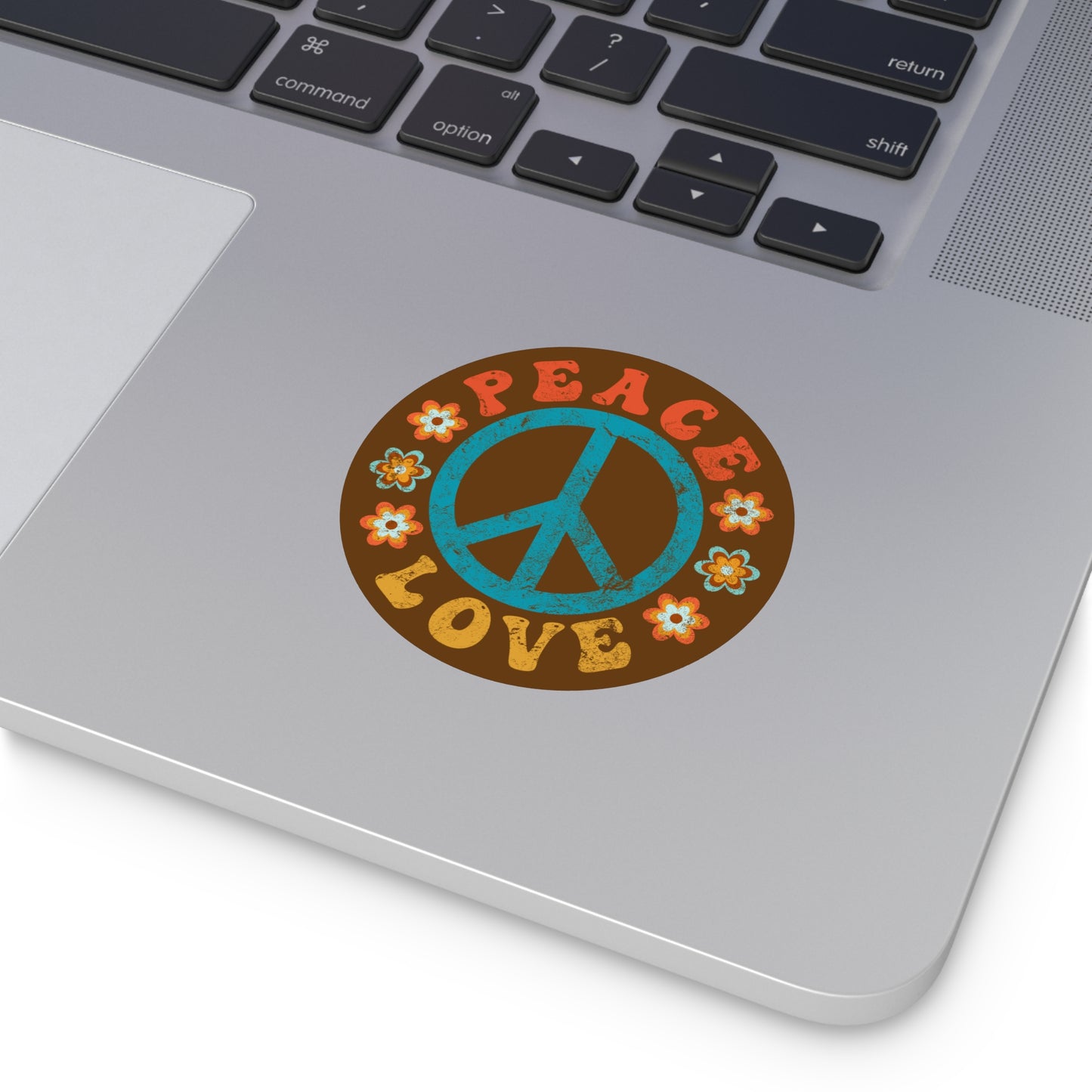 Peace & Love Round Vinyl Sticker