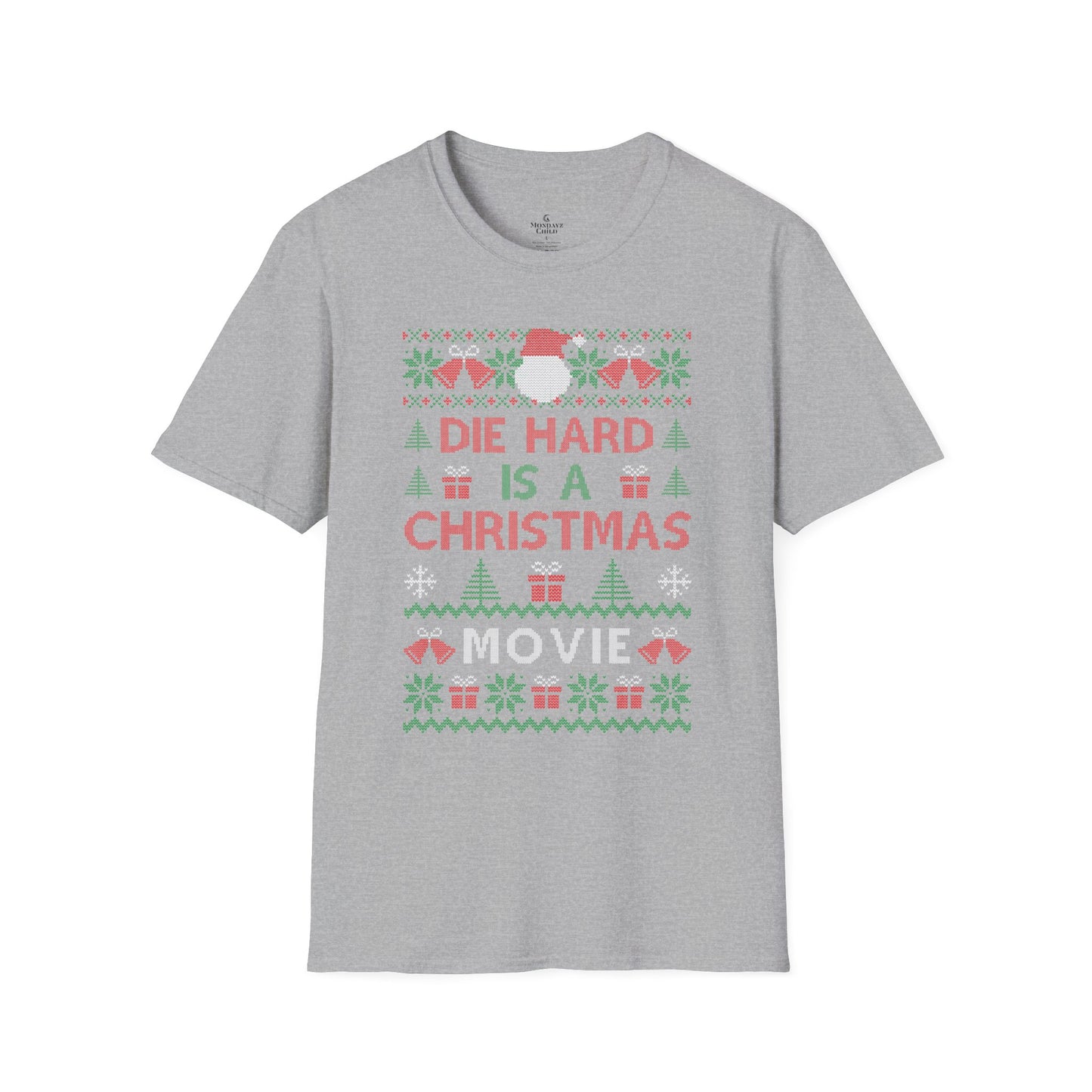 ‘Die Hard Is A Christmas Movie’ Funny Holiday Ugly Sweater Tee