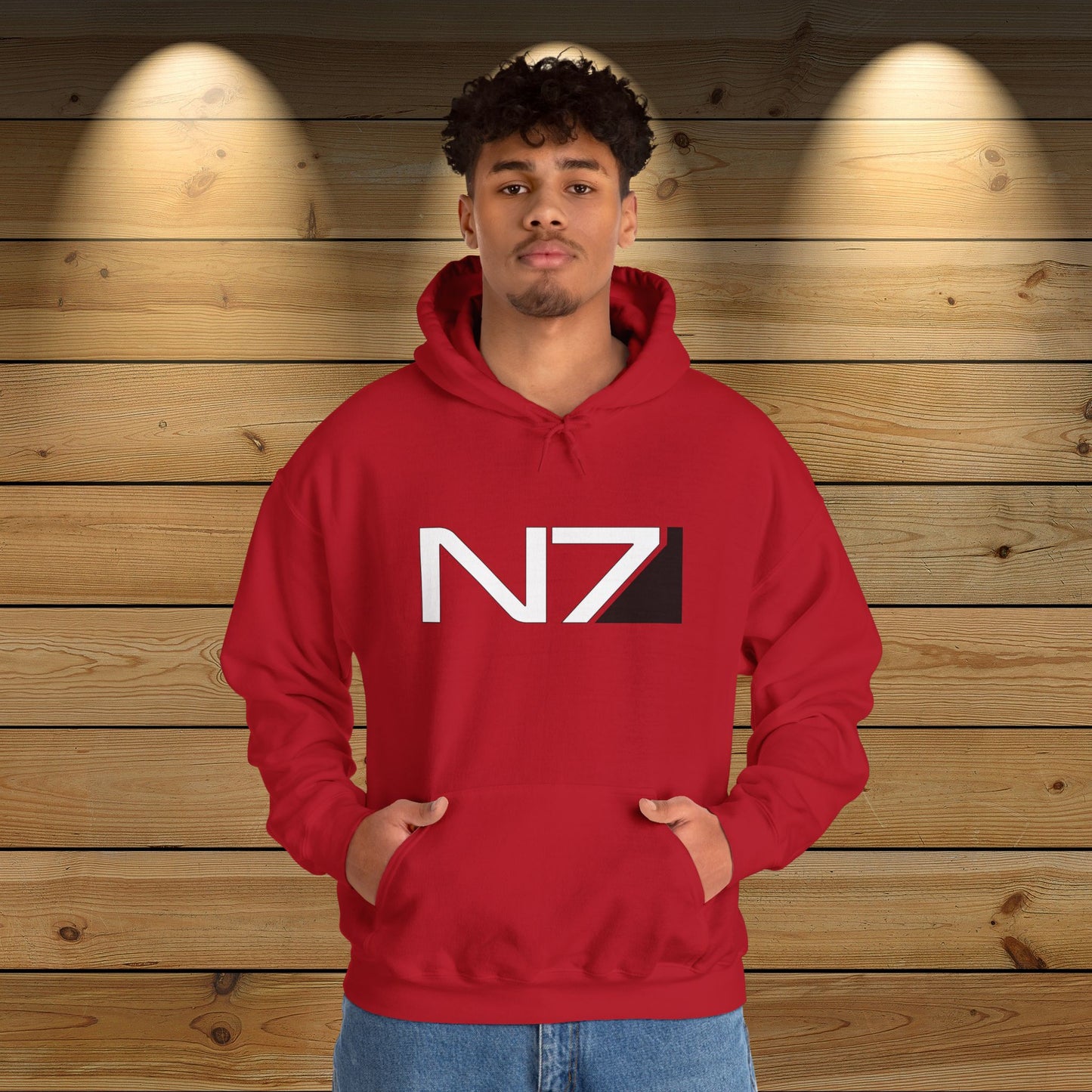 Mass Effect N7 Cherry Red Unisex Hoodie | up to Plus Size 5X