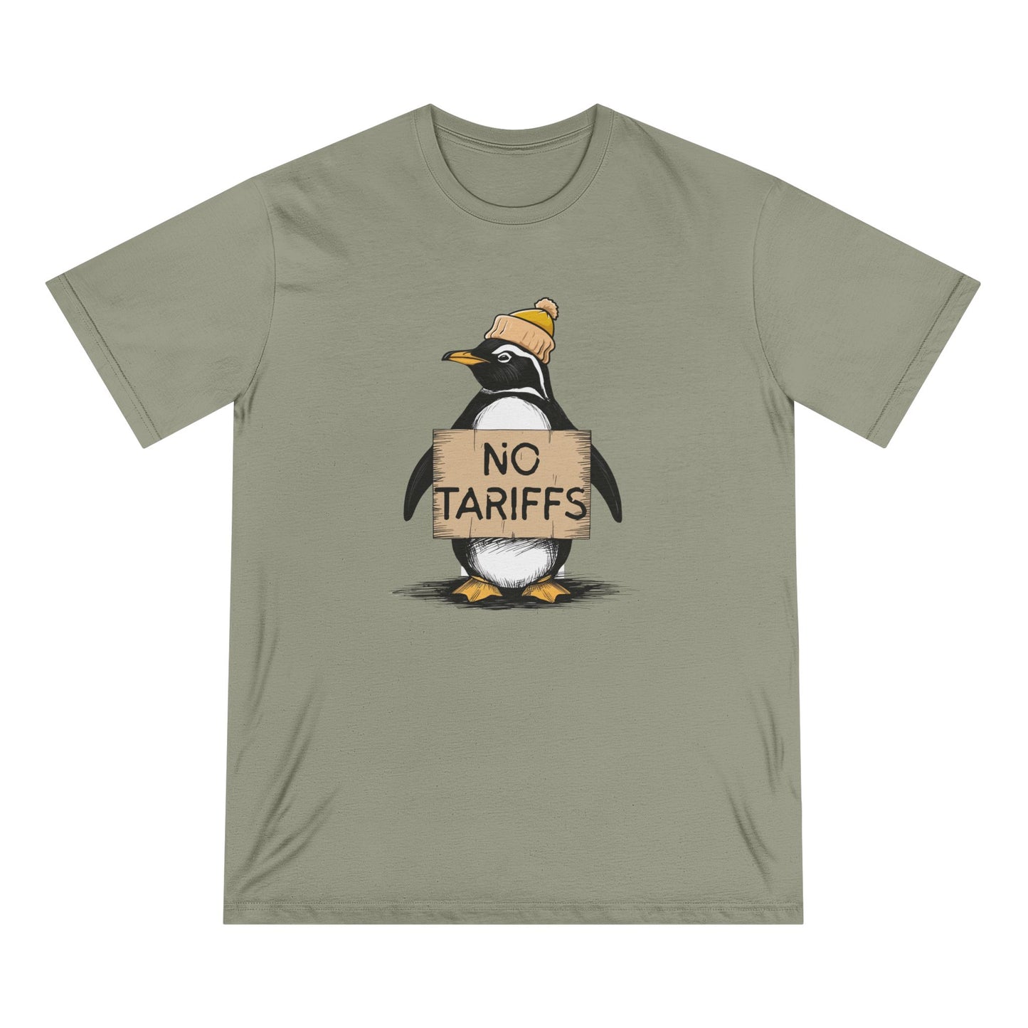 Organic Unisex Tee - ‘NO TARIFFS’ Penguin