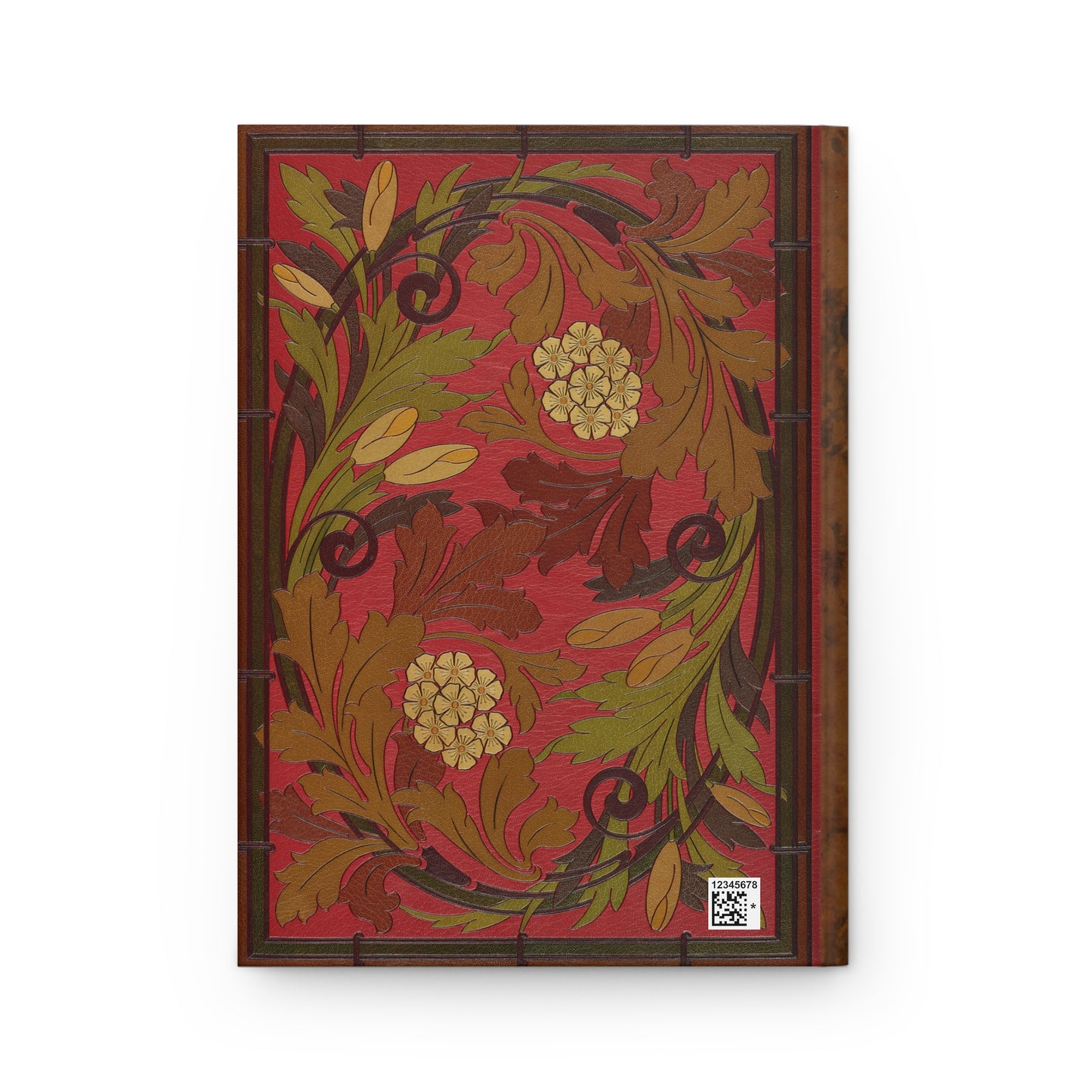 Red Floral Hardcover Lined Journal